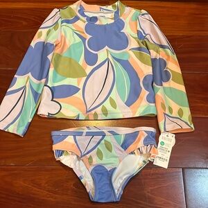 Carter's Blue and Green Rashguard Swim Set with Sun Protection 4T new